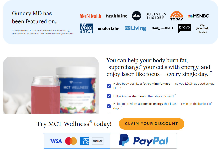 Dr. Gundry MCT Wellness Review + Reviews and Results - Legit or Hoax?